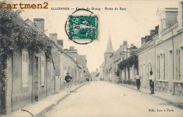 ALLONNES : ENTREE DU BOURG - ROUTE DE SPAY - ANIMEE - CPA 72 - Allonnes