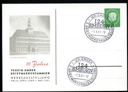 BERLIN PP21 D2/001a Privat-Postkarte RATHAUS EMDEN Sost. 1961  NGK 15,00 € - Cartes Postales Privées - Oblitérées