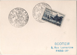 Algérie - 1952 YT 294 Journée Du Timbre Malle Poste Sur Carte Premier 1er Jour FDC Scotem Cachet Illustré Sidi Bel Abbes - FDC