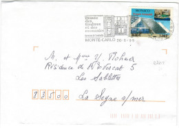 MONACO - 1999 - Forum Grimaldi - Flamme MUSEE DES TIMBRES ET DES MONNAIES - Viaggiata Da Monte-Carlo Per Les Sablette... - Covers & Documents