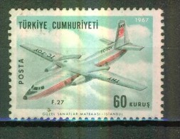 Aviation - Avion - TURQUIE - Fokker F.27 - N° 1823 ** - 1967 - Unused Stamps