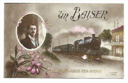 CPA - Un Baiser De SAINT JOSSE TEN NOODE - Train - Carte Fantaisie - Diane 246  // - St-Joost-ten-Node - St-Josse-ten-Noode