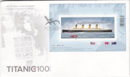 Canada FDC Scott #2535 Souvenir Sheet $1.80 Titanic - 100th Anniversary Of Sinking Of The Titanic - 2011-...