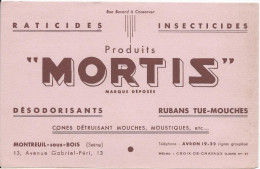 Buvard/ INsecticides/Produits MORTIS/Désodorisants/Rubans Tue-Mouches/ MONTREIL Sous BOIS/Seiine/Vers 1950        BUV200 - I