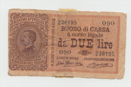 Italy 2 Lire 1914 G-VG Rare Banknote Pick 37b  37 B - Regno D'Italia – 2 Lire