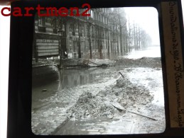 PARIS INONDATIONS 1910 LE BOULEVARD HAUSSMANN CRUE DE LA SEINE 75 PLAQUE DE VERRE PHOTOGRAPHIE CLICHE UNIQUE - Glasplaten