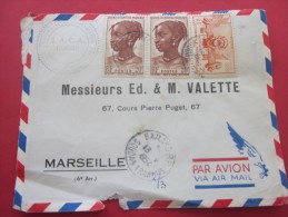 Lettre Par Avion VBamako Mali Ex Colonie Française Pour Marseille Timbres-poste Aérienne  Afrique Occidentale Française - Cartas & Documentos