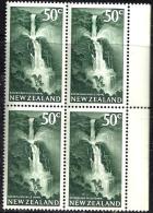 NEW ZEALAND WATERFALL GREEN OUT OF SET (?) 4 X 50 CENTS JOINED BLOCK OF 4 MINT 1967 SG? READ DESCRIPTION !! - Ongebruikt