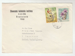 CZECHOSLOVAKIA COVER Stamps ORCHID Flower BIRD  To Germany Flowers Orchids Birds - Lettres & Documents