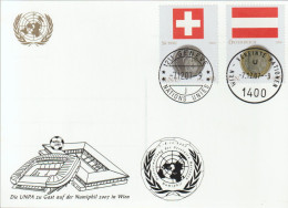 United Nations Exhibition Cards 2007 Sberatel Mi 504-505 World Heritage - Numiphil Mi 482 Flag & 1 Euro Coin - Briefe U. Dokumente