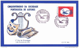 ENVELOPPE - CINQUENTENÁRIO SOCIEDADE PORTUGUESA AUTORES - 6.1.1976 - Maschinenstempel (Werbestempel)