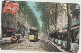 Cpa  06 Alpes Maritimes Nice  Avenue  De La Gare - Transport (rail) - Station