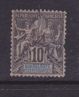 GUADELOUPE N° 32 10C NOIR S LILAS TYPE ALLÉGORIQUE NEUF SANS GOMME DENT ÉLIMÉE A DROITE - Ongebruikt