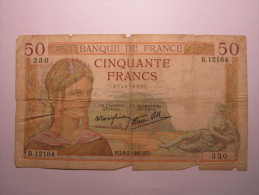 BILLET DE 50 FRANCS " CERES " - 1940 - 50 F 1934-1940 ''Cérès''