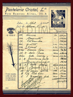 PORTUGAL - LISBOA - PASTELARIA CRISTAL - FACTURA - 1945 OLD INVOICE - Portugal