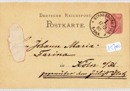 Philatélie - Allemagne ( 67 - Strasbourg) - Entier Postal Circulé En 1880 - Sonstige & Ohne Zuordnung