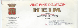 Vins Fins D´Alsace/HEIM Négociant/Wethalten/ Haut Rhin/Aunay Sur Odon/ 1965    FACT74 - Food