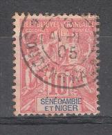 SENEGAMBIE ET NIGER, Type Groupe, Yvert N° 5, 10 C Rouge Obl Cachet Central SOUDAN FRANCAIS,  ; TB, Rare - Andere & Zonder Classificatie