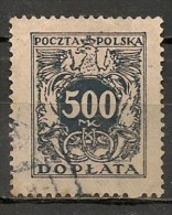 Timbres - Pologne - Service - Taxe - 1923 - 500 D - - Dienstzegels