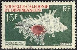 NEW CALEDONIA 15 FRANCS SHELL MUREX RAMEUX MARINE LIFE OUT OF SET 1969 SG451 UHD POSTMARK LEFT  READ DESCRIPTION !! - Usati