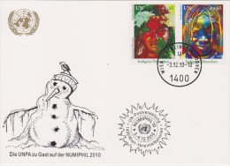 United Nations Show Card 2010 ´Numiphil´ - December 2010 - Mi Block 29 Indigenous People - Namibia - French - Lettres & Documents
