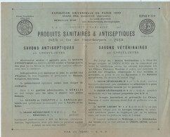 Prospectus/Société Française Des Produits Sanitaires Et Antiseptiques/Savons Antiseptiques Crésyl-Jeyes/1901       VP707 - Chemist's (drugstore) & Perfumery