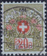 Heimat TG BISCHOFSZELL 1921-08-18 Voll-Stempel Auf Portofreiheit Kl#564 (20Rp.) TG Frauen Erholungsheim - Portofreiheit