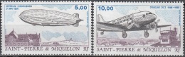 Saint-Pierre Et Miquelon 1988 Yvert Poste Aérienne 66 - 67 Neuf ** Cote (2015) 7.60 Euro Transports Aériens - Ongebruikt