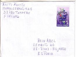 GOOD FINLAND Postal Cover To ESTONIA 2014 - Good Stamped: Flower / Fruits - Cartas & Documentos