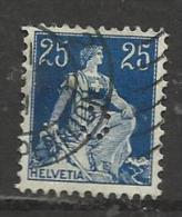 HELVETIA , SUISSE , 25 C , Perforé Perfin : " C " , 1907 - 1917 , N° Y&T 120 - Perforés