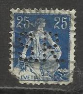 HELVETIA , SUISSE , 25 C , Perforé Perfin : " S.R. " , 1907 - 1917 , N° Y&T 120 - Perforés