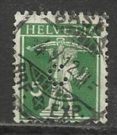 HELVETIA , SUISSE , 5 C , Perforé Perfin : " C " , 1910 , N° Y&T 136 - Perforés