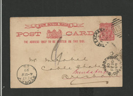 Entier Postal 1899 New South Wales Sydney - Lettres & Documents
