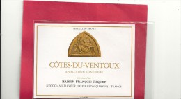 --COTES-DU-VENTOUX--APPELLATION CONTROLEE--MAISON FRANCOIS PAQUET-negociant-eleveur Le Perreon-(rhone) - Côtes Du Ventoux