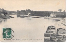 PENICHE - MONTEREAU - Vue Prise Du Pont De Seine (côté Amont) - Péniches