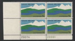 Plate Block -1967 USA Canada Centennial Stamp Sc#1324 Mount River - Agua