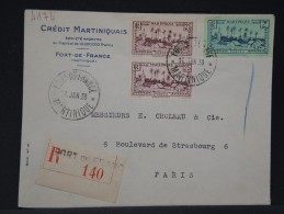 FRANCE - MARTINIQUE LETTRE EN RECOMMANDEE DE FORT DE FRANCE POUR PARIS EN 1939  A VOIR  LOT P3345 - Storia Postale