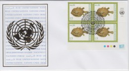 United Nations FDC Mi 644 International Year Of Biodiversity - Fish - Block Of Four - 2010 - Lettres & Documents