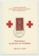 Michel  N° 292 Croix Rouge Sur Carte Avec Cachet Tag Der Briefmarke 28 4 50 (1er Jour Du Timbre) - Cartas & Documentos