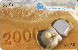 TARJETA DE QATAR DE UNA OSTRA CON UNA PERLA (SEASHELL) - Qatar