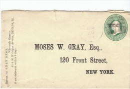 Sc #U84(?) 3-cent Postal Stationery Envelope 1870-71 Issue Used - ...-1900