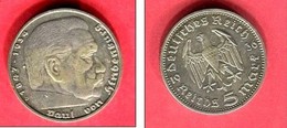 HIDENBURG  5 MARK   1936   (km 94  ] TB+  12 - 5 Reichsmark