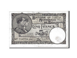 Billet, Belgique, 5 Francs, 1922, KM:93, TTB - 5 Francs