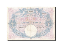 Billet, France, 50 Francs, 50 F 1889-1927 ''Bleu Et Rose'', 1921, 1921-03-10 - 50 F 1889-1927 ''Bleu Et Rose''