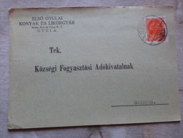 Hungary - ELSÖ GYULAI KONYAK ÉS LIKÖRGYÁR - Gyula  -Gádoros  1942      D129879 - Briefe U. Dokumente