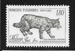 ANDORRE  -  TIMBRE N° 306 -    CHAT SAUVAGE  - OBLITERE  -  1982 - Gebraucht