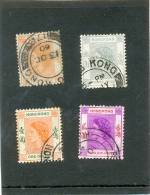 1953 HONG KONG Y & T N°  176 - 181 -  185 - 187  ( O ) Les 4 Timbres - Used Stamps