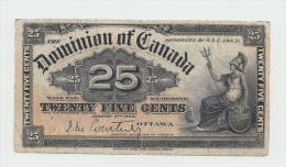 Canada 25 Cent 1900 "F+" Pick 9a 9 A (Signature Courtney) - Canada