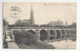 57 *  METZ * CPA -  PONT DES MORTSENFANTS SUR LE PARAPET - 1909 - ED. PRINGS & GARMS - Metz Campagne