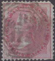 East India Queen Victoria, 1865 Eight Anna Watermarked, Used In Singapore, B 172 Postmark, Die I, Inde Indien - 1854 East India Company Administration